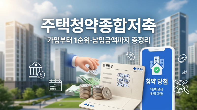 주택청약종합저축이란?｜가입부터 납입금액·1순위·청약방법까지 처음부터 쉽게 정리