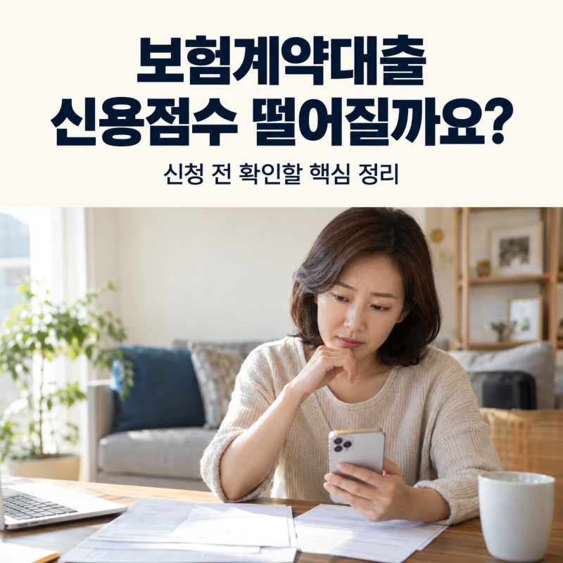 보험계약대출, 신용점수 안 떨어진다던데… 가입일을 확인해야 하는 이유