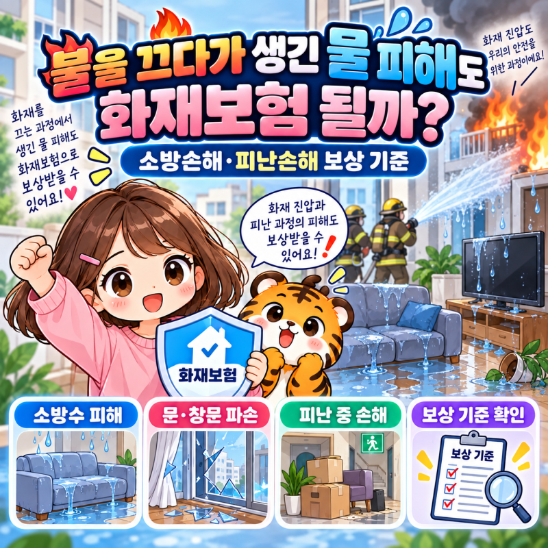 불을 끄다가 생긴 물 피해도 화재보험 될까?｜소방손해·피난손해 보상 기준