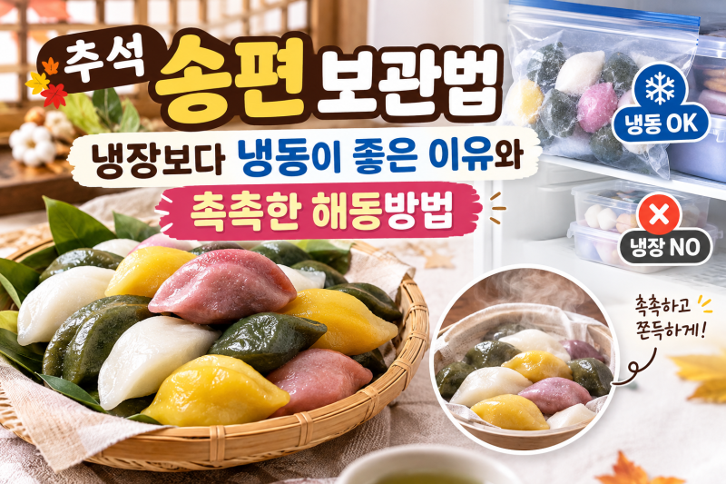 추석 송편 보관법｜냉장보다 냉동이 좋은 이유와 촉촉한 해동방법
