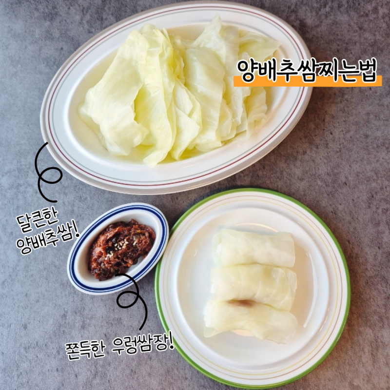 양배추 찌는법 쌈용 양배추 8분 찌면 달큰하고 맛있어요