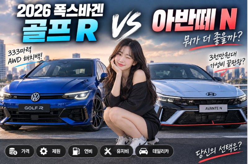 “아반떼 N과 비교하면?” 2026 폭스바겐 골프 R 가격·제원·연비, 데일리카로 어떨까