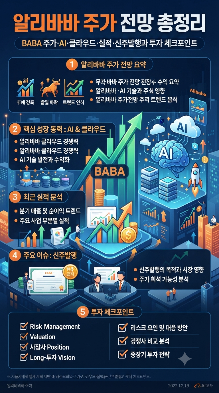 알리바바 주가 전망 총정리｜BABA 주가·AI·클라우드·실적·신주발행과 투자 체크포인트