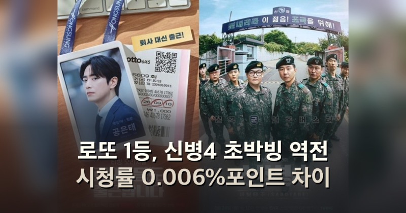로또 1등, 신병4 초박빙 역전 시청률 0.006%포인트 차이