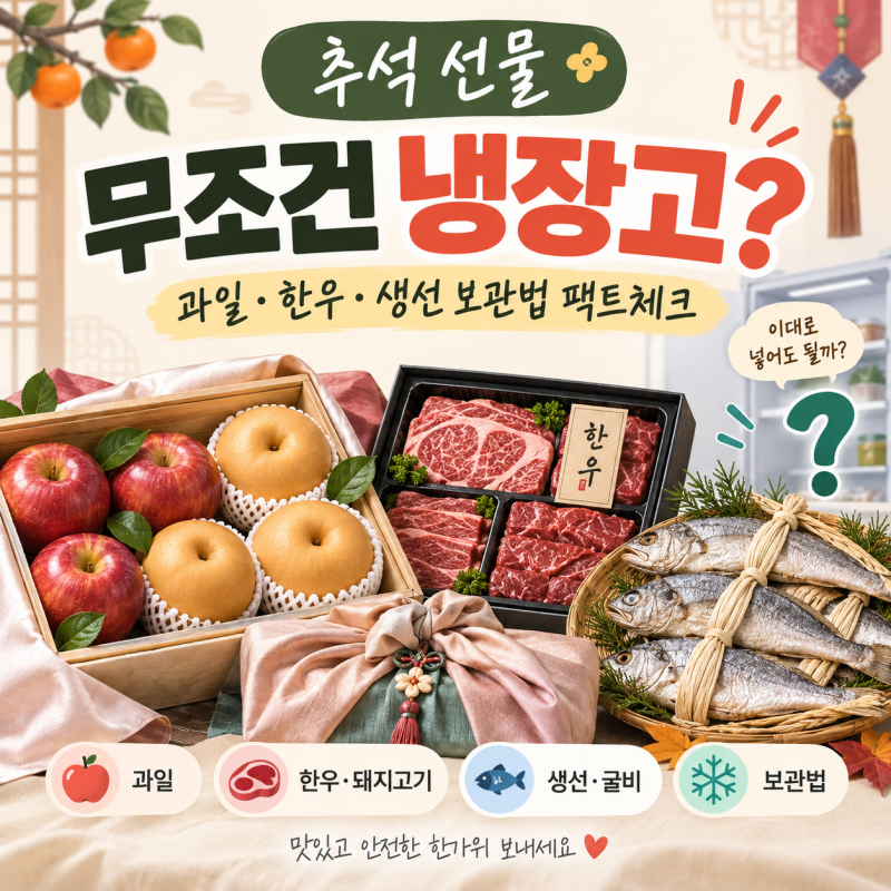 추석 선물 과일·한우 무조건 냉장고? 사과·망고·고기·생선 보관법 팩트체크