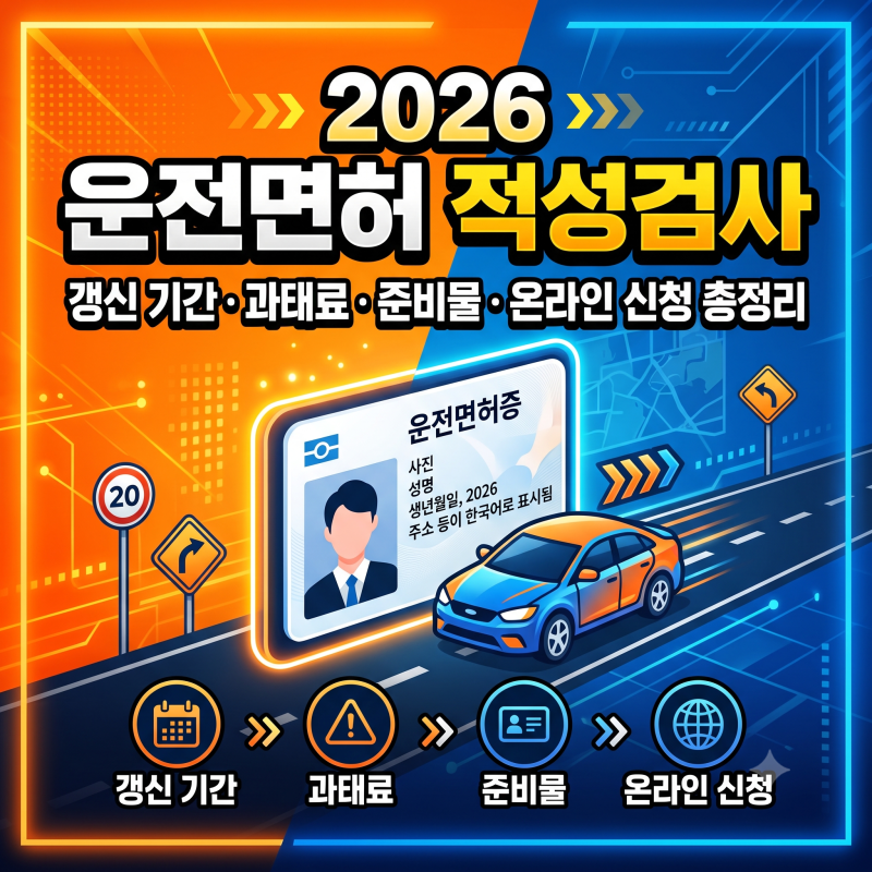 2026 운전면허 적성검사 갱신 기간 과태료 준비물 온라인 신청 총정리