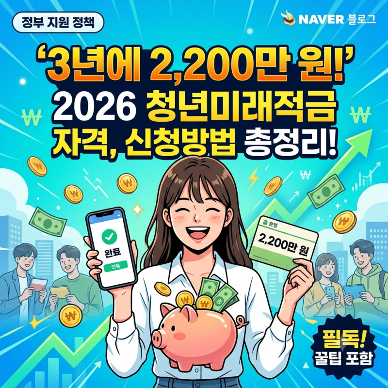 "3년에 2,200만 원?!" 2026년 청년미래적금 자격, 조건, 신청방법 & 기존 계좌 갈아타기 꿀팁 총정....