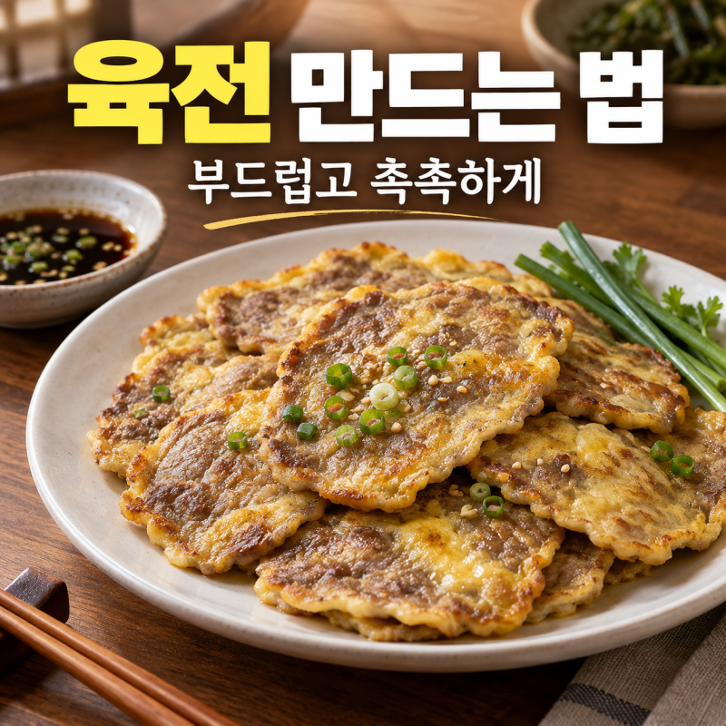 "육전 만드는 법" 부드럽고 촉촉하게 부치는 소고기 육전 레시피