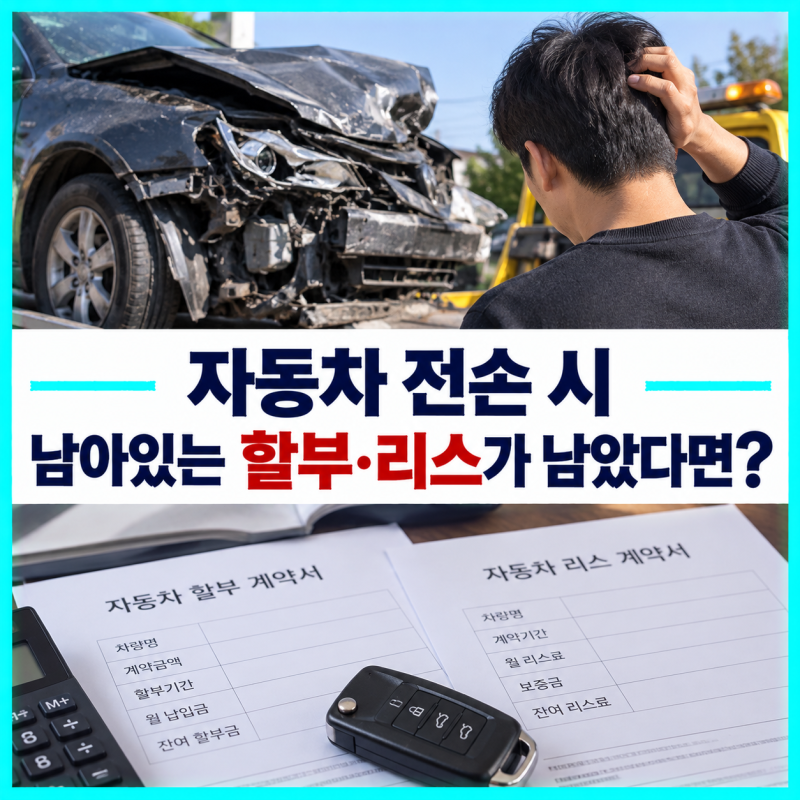 자동차가 전손됐는데 할부·리스가 남았다면 보험금으로 다 정리될까?