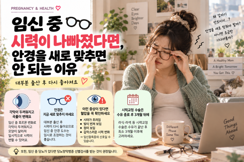 임신 중 시력이 나빠졌다면 - 안경을 새로 맞추면 안 되는 이유