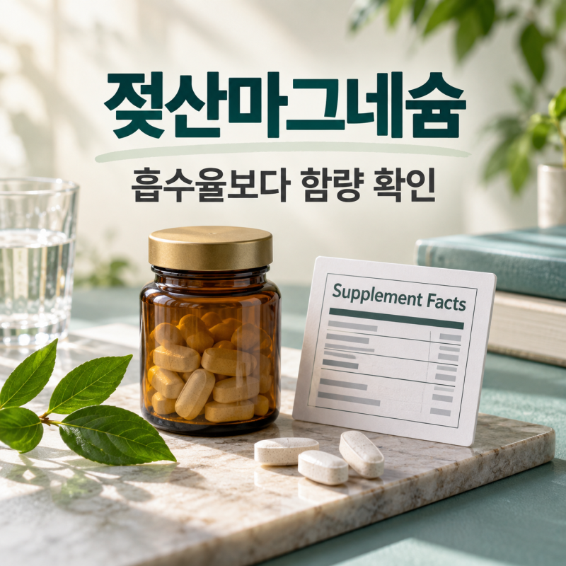 젖산마그네슘 효능과 흡수율, 산화마그네슘과 비교할 때 꼭 볼 것