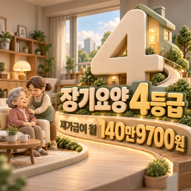 장기요양등급 4등급 기준·혜택 2026｜재가급여 월 140만 9700원, 요양원은 별도 조건