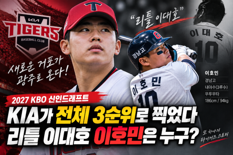 “리틀 이대호가 KIA로!” 전체 3순위 이호민, 김도영 뒤를 이을 거포가 될까?