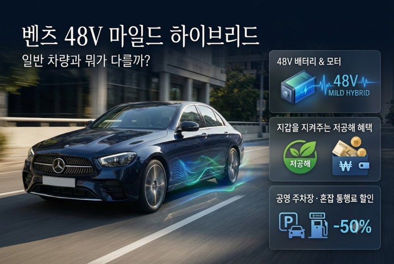 벤츠 48V 마일드 하이브리드(ISG) 완벽 정리! (저공해 혜택 / 공영·공항 주차장 할인 팩트체크)