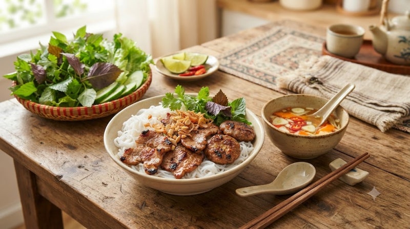 집에서 즐기는 베트남의 맛 분짜 숯불 돼지고기 쌀국수 황금레시피
