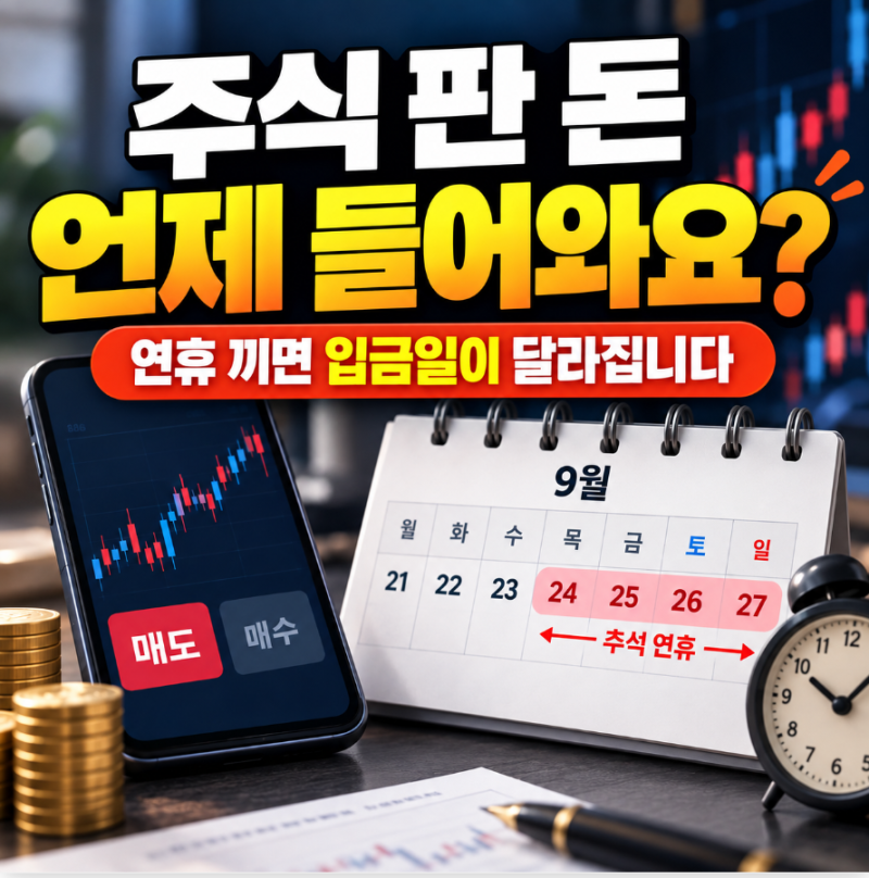 "주식 판 돈 언제 들어와요?" 연휴 끼면 입금일이 달라집니다