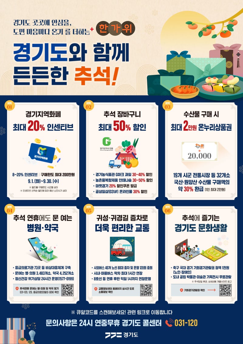 경기도와 함께 든든한 추석! 알아두면 좋은 6가지 도민 혜택