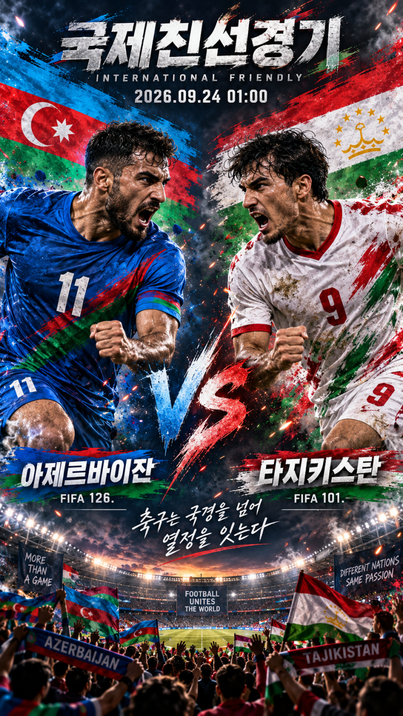 [국제친선경기 분석] 아제르바이잔 vs 타지키스탄, 승부예측 핵심 변수