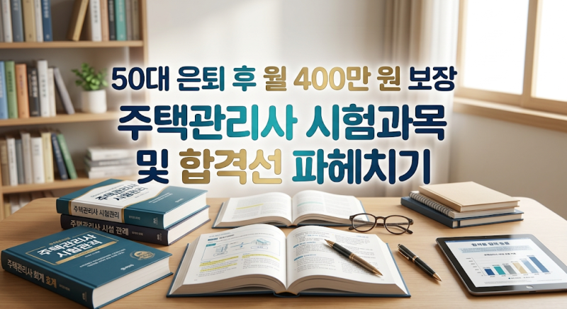 50대 은퇴 후 월 400만 원 보장? 주택관리사 시험과목 및 합격선 파헤치기