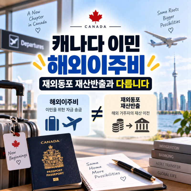 캐나다 이민 갈 때 한국 돈 보내기 — 내 경우는 어느 절차?