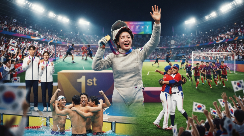 [아시안게임] 9월 22일 한국 경기 종합…송세라 금빛 찌르기, 야구 팀 퍼펙트·축구 8강