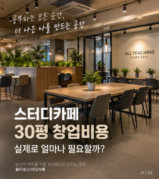 스터디카페 30평 창업비용, 실제로 얼마나 필요할까?