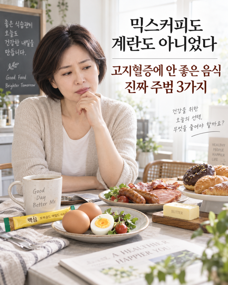 “믹스커피도 계란도 아니었다” 고지혈증에 안 좋은 음식 진짜 주범 3가지