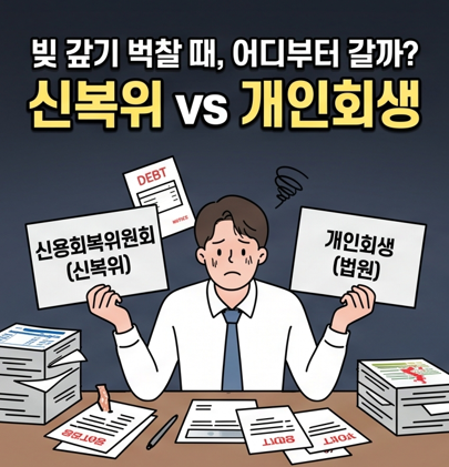 빚 갚기 벅찰 때, 신용회복위원회부터 갈까 개인회생부터 알아볼까