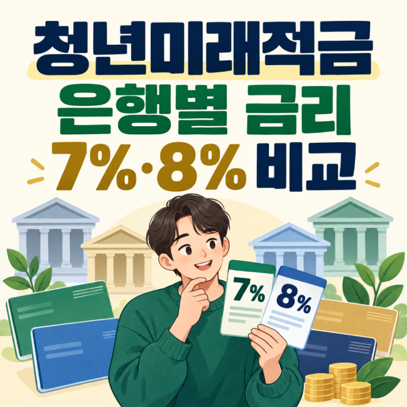 청년미래적금 은행별 금리 비교｜연 7%·8% 우대조건과 선택 방법