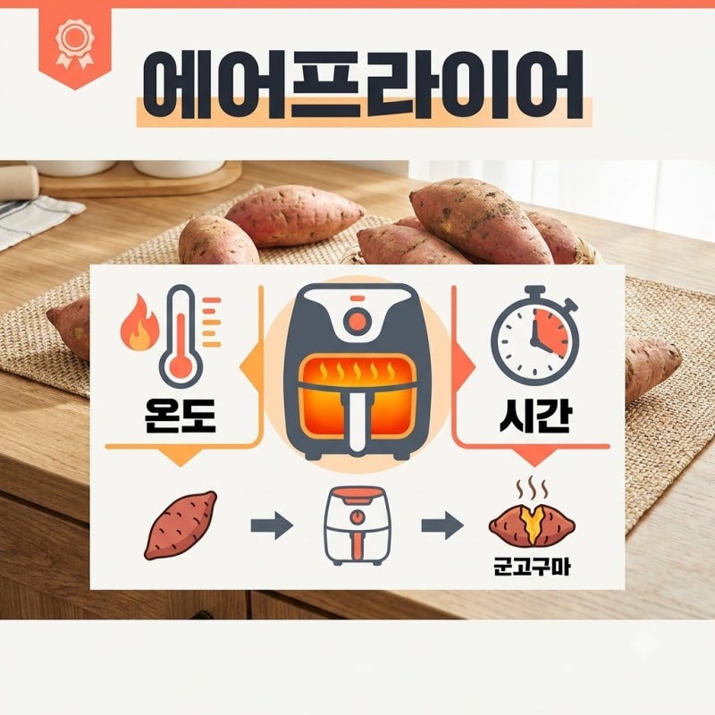집에서 굽기 할 때 에어프라이어 고구마 군고구마 온도 시간 기준