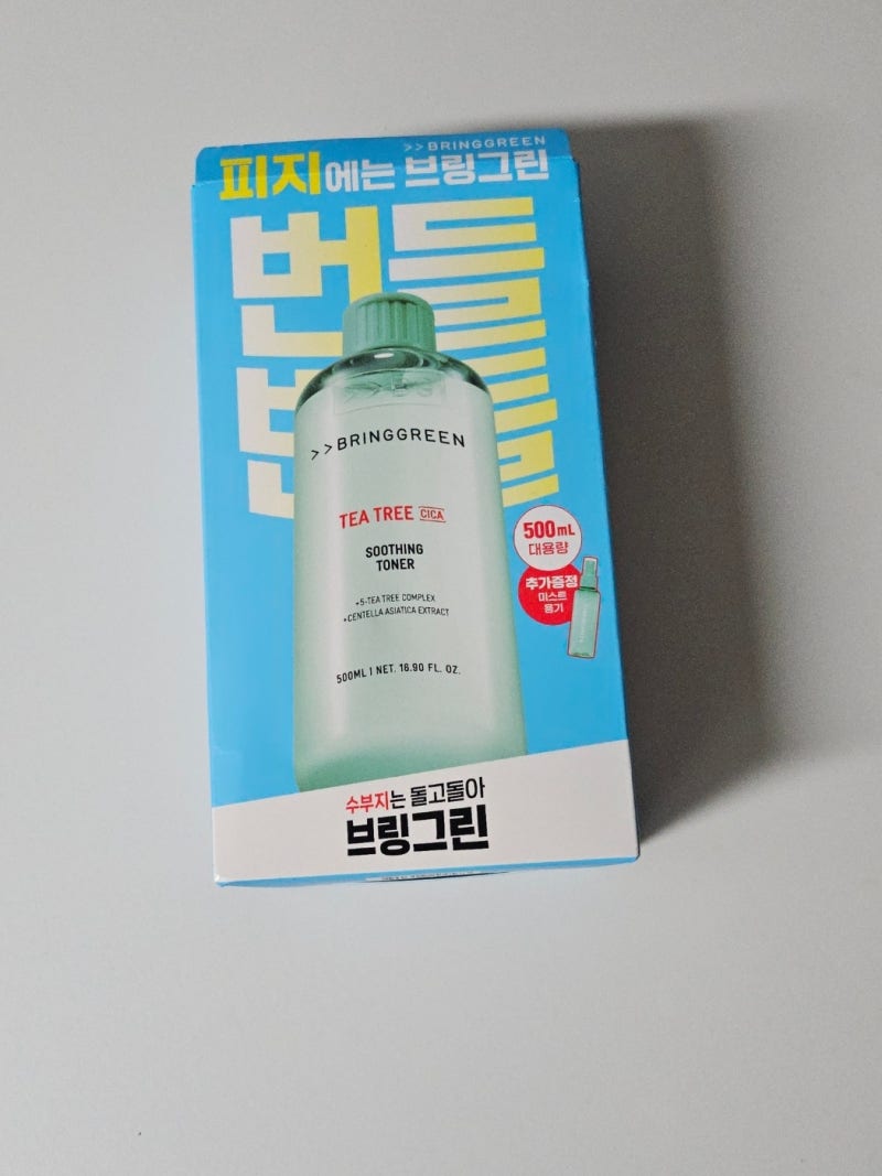 브링그린 티트리 시카 수딩 토너 500ml, 몇 년째 사용하는 토너 재구매 후기