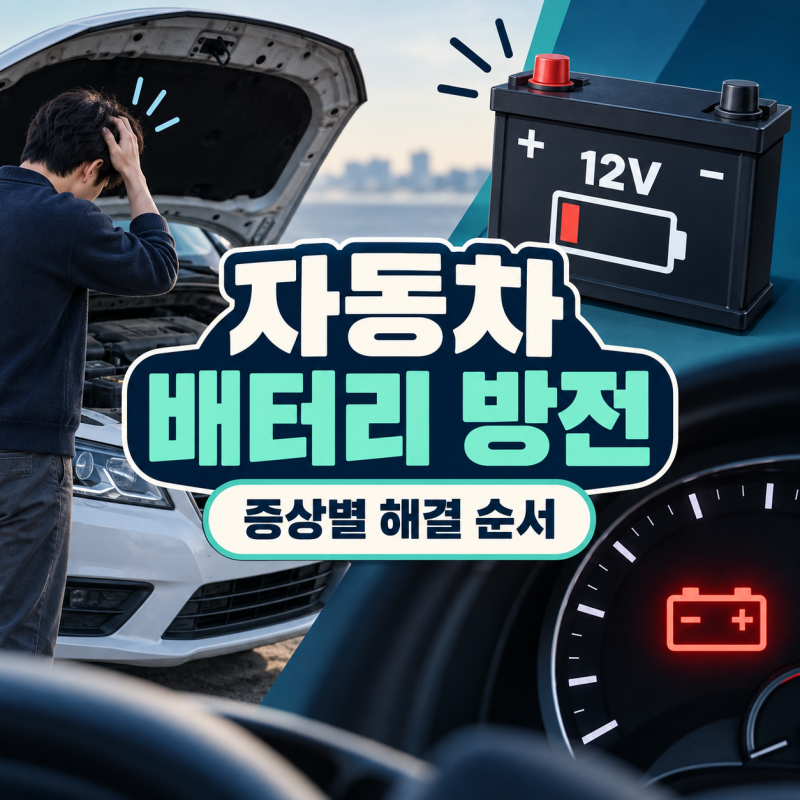 자동차배터리방전 증상별 해결 방법｜시동 불량·점프 시동 확인 순서