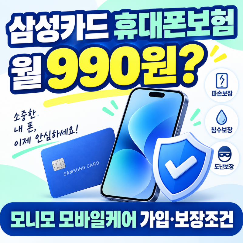삼성카드 휴대폰보험 월 990원?｜모니모 모바일케어 가입방법·보장내용