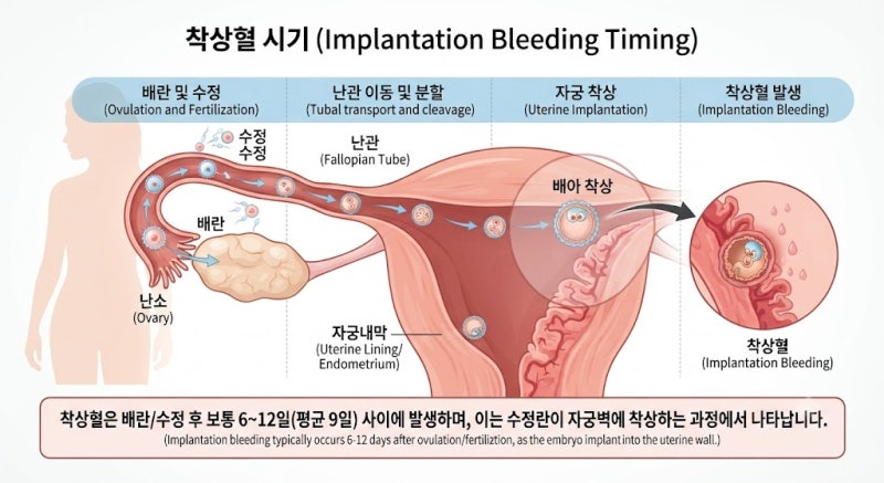 착상혈 시기 생리와 차이 임신극초기증상 총정리