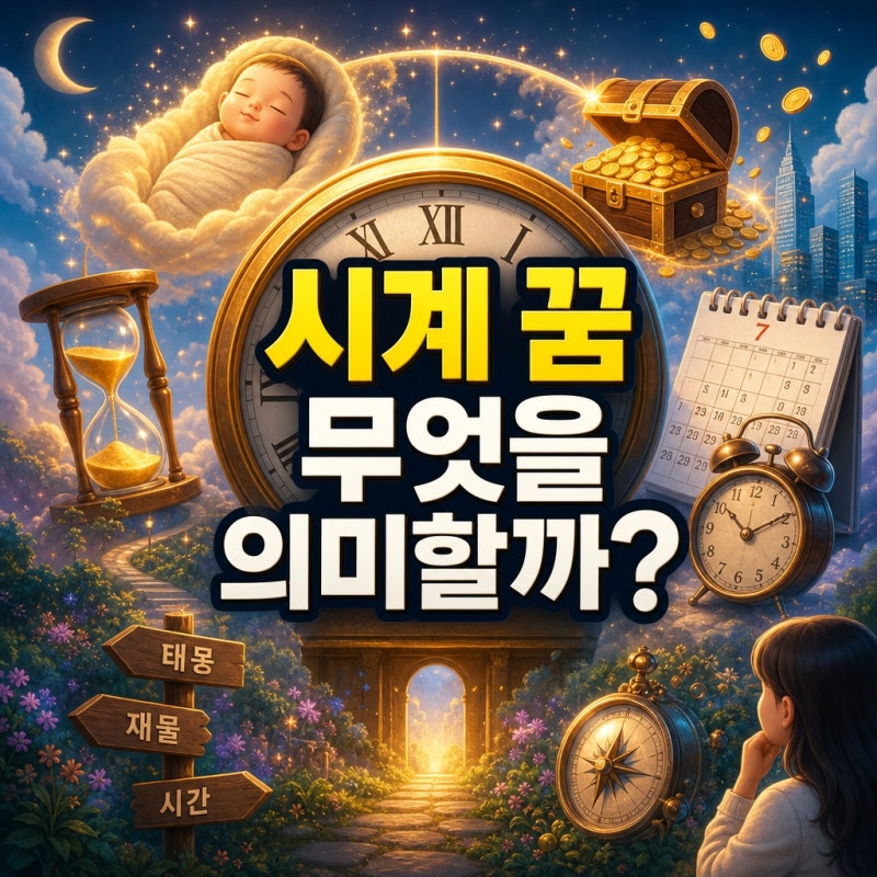 시계 꿈 해몽 풀이 모음 (태몽, 재물, 시간 등)