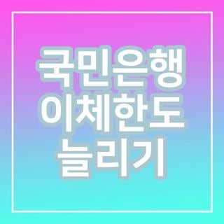 국민은행 이체한도 늘리기 비대면 신청 방법 및 영업점 방문 필수 서류 5가지 총정리