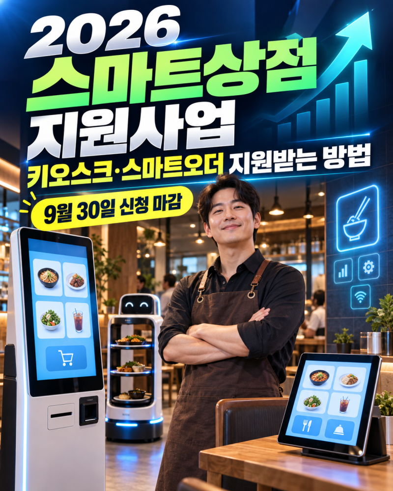 2026 소상공인 스마트상점 지원사업 신청 방법｜키오스크·스마트오더·SaaS 지원 대상 총정리
