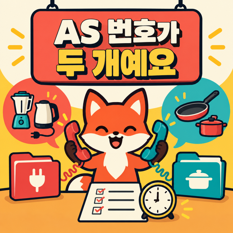 테팔 AS, 전화번호가 두 개라는 걸 모르면 계속 헤매요