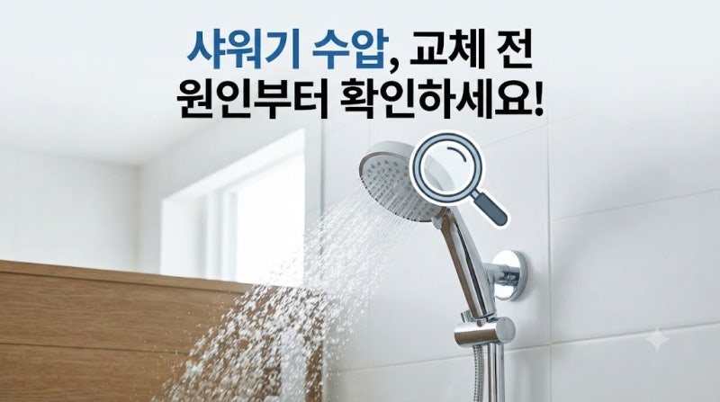 샤워기 수압 약할때, 원인과 조절방법