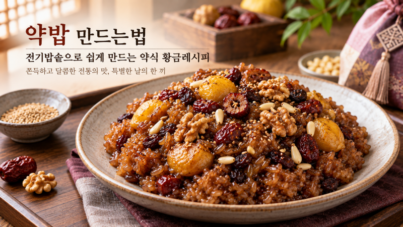 약밥 만드는법 전기밥솥으로 쉽게 만드는 약식 황금레시피