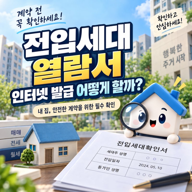 전입세대 열람서 인터넷 발급 어떻게 할까?