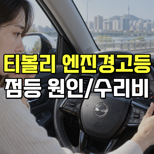 티볼리 엔진경고등 깜빡임 점등 원인 끄는법 + 수리비