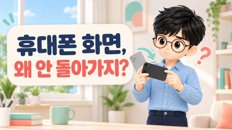 휴대폰 화면이 안 돌아갈 때?｜갤럭시·아이폰 자동 회전 켜는 법