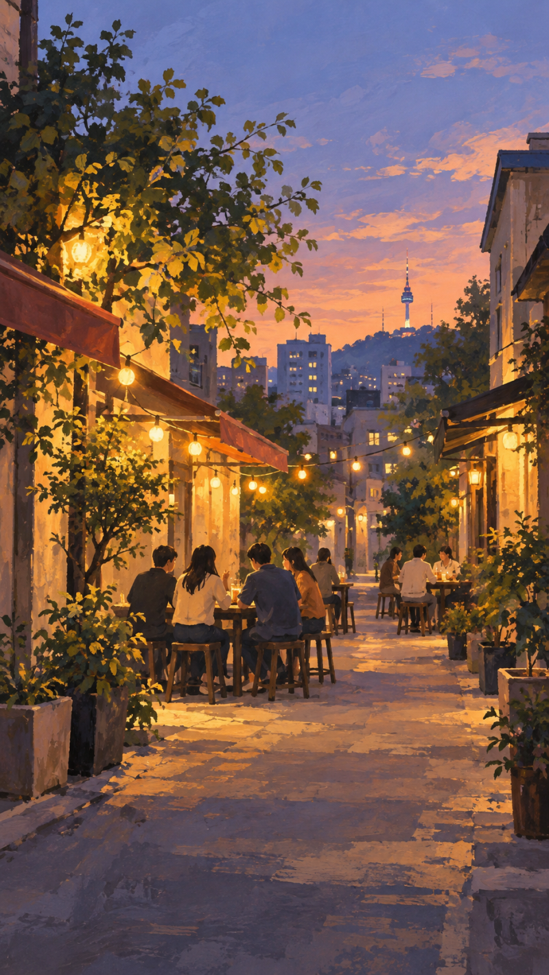 3 Recommended Outdoor Dining Spots in Seoul: Euljiro Nogari, Seosunra-gil Pasta, Gyeongui Line Forest Park Izakaya