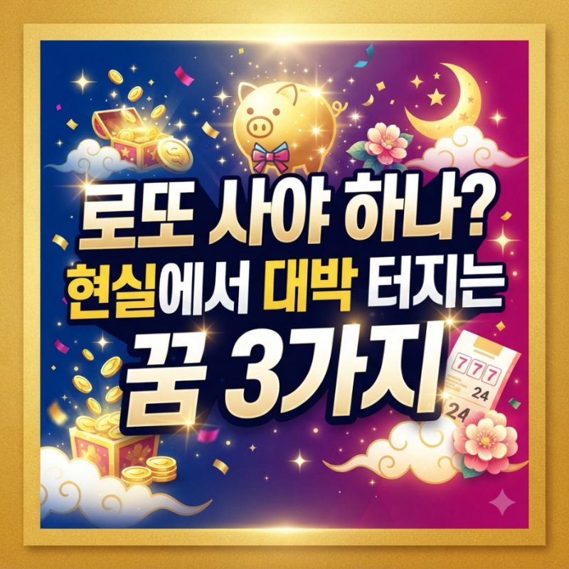 "로또 사기 전에 이 꿈 꿨냐? 팩폭 날린다"