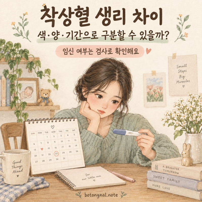착상혈 생리 차이, 색·양·기간으로 구분할 수 있을까?