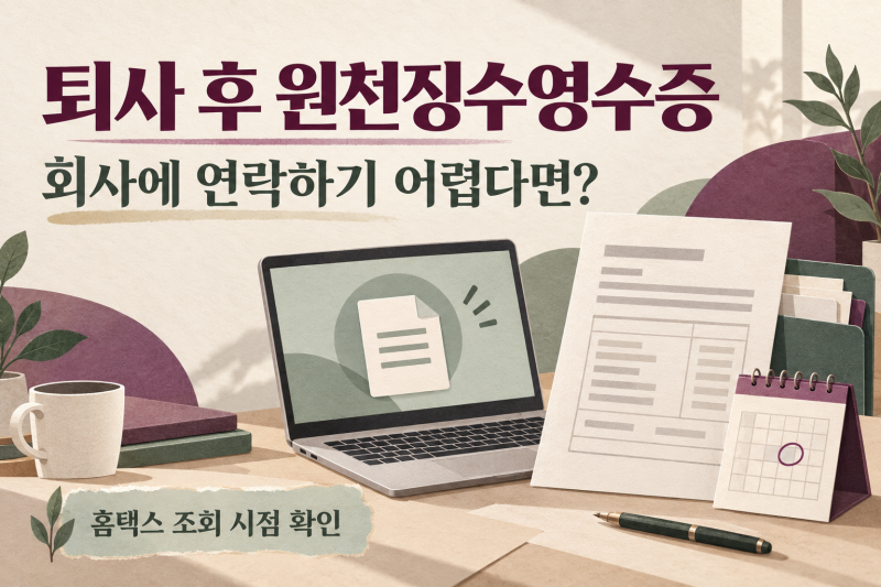 퇴사 후 원천징수영수증, 회사에 연락하기 어렵다면 어디서 발급받을까