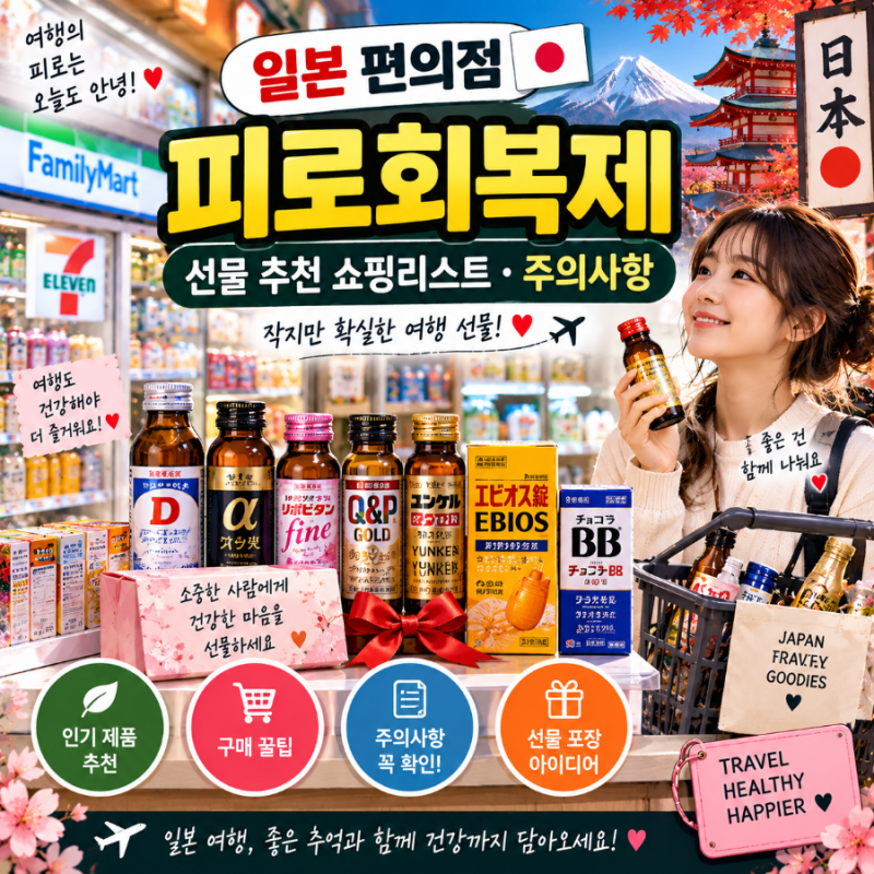 일본 편의점 피로회복제 선물 추천｜쇼핑리스트와 주의사항 총정리