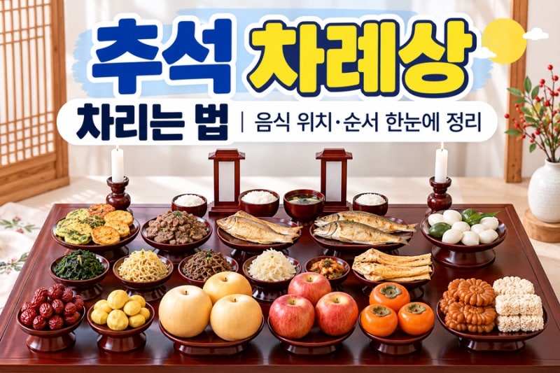 추석 차례상 차리는 법 음식 위치와 순서 한눈에 정리