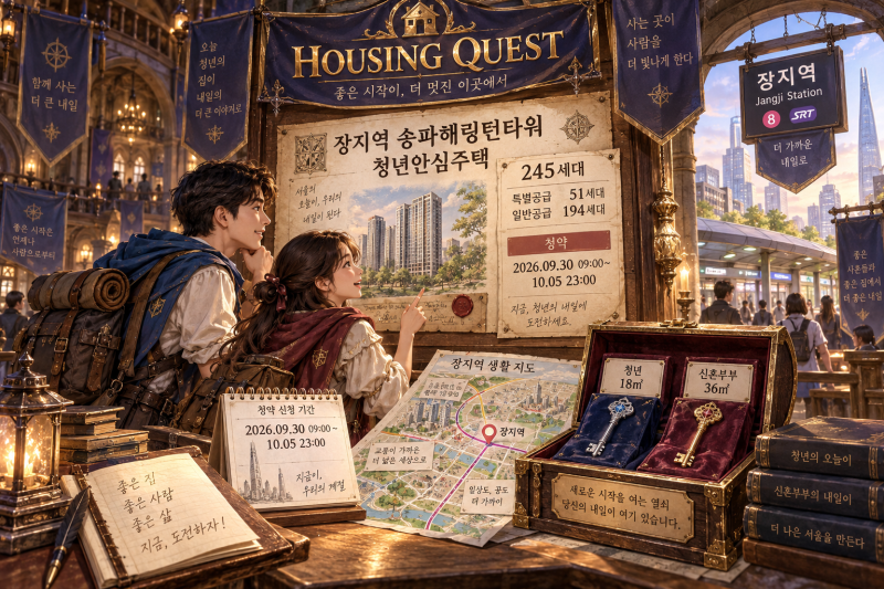 장지역 송파해링턴타워 245세대, 9월 30일 청약 시작
